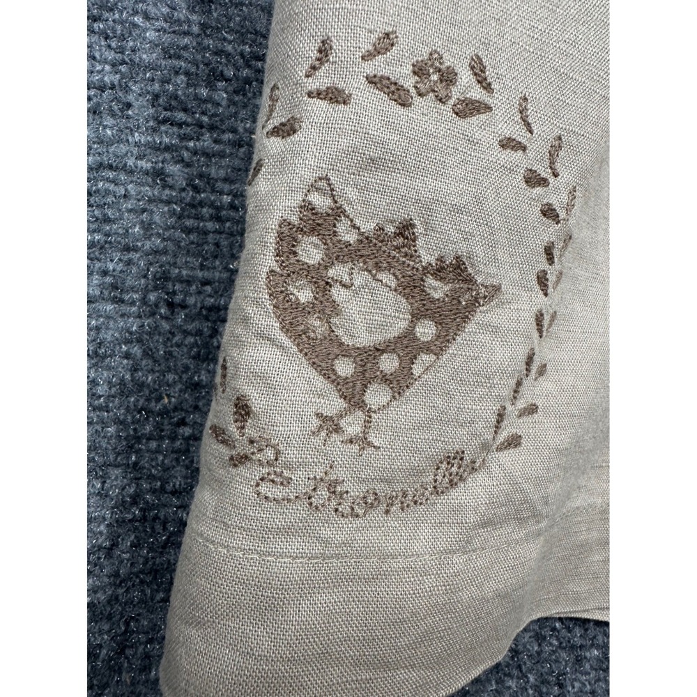 Gudrun Sjoden‎ Linen Organic Cotton Dress Beige Embroidered Midi Size M Cottage - Picture 8 of 14